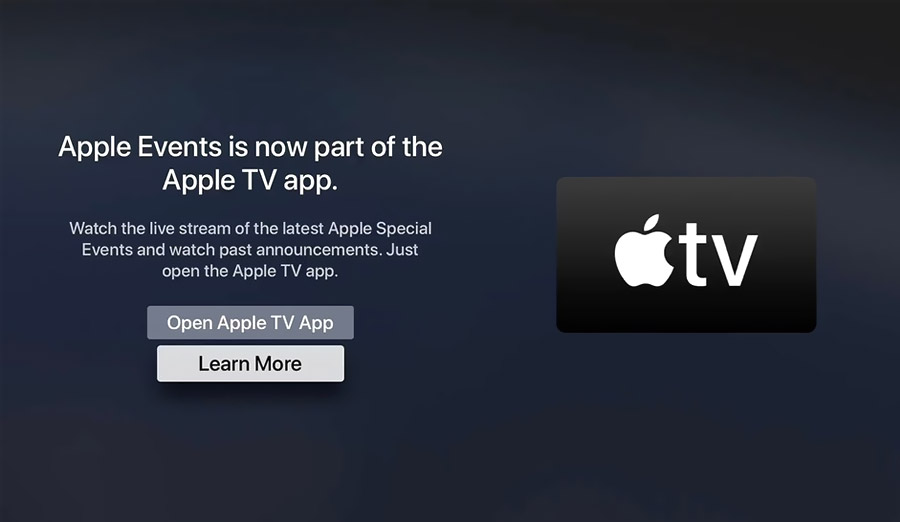 Apple TV permet désormais de suivre les événements Apple