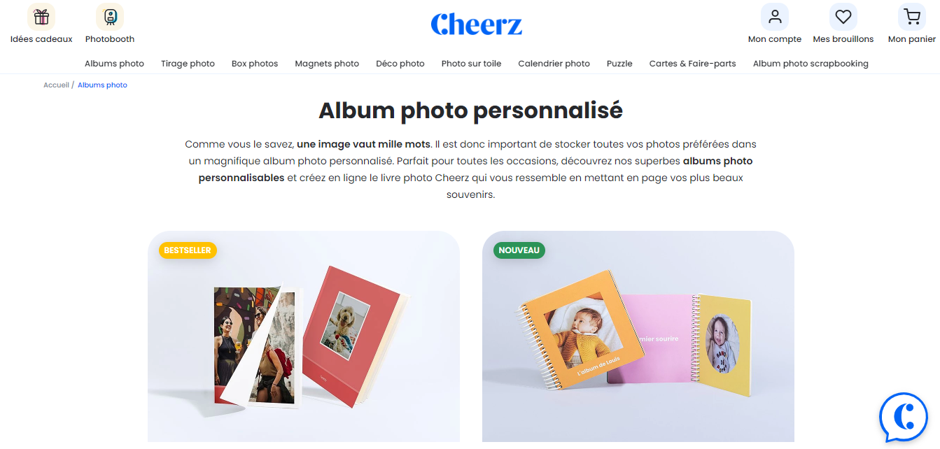 Cheerz - meilleurs services de livre photo en ligne