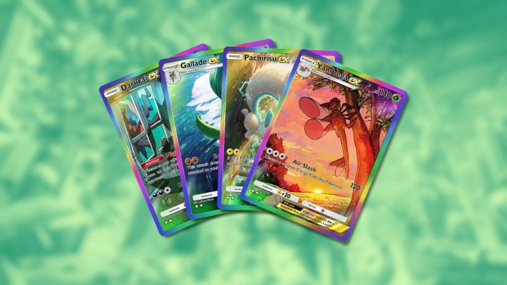 Darkrai ex, Gallade Ex, Pachirisu ex, Yanmega ex dans Pokemon TCG Pocket.