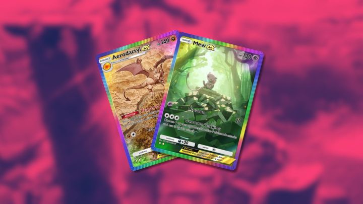 Aerodactyl ex et Mew Ex dans Pokemon TCG Pocket.