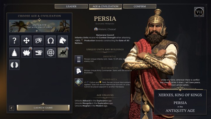 Xerxes dans la civilisation de Sid Meier