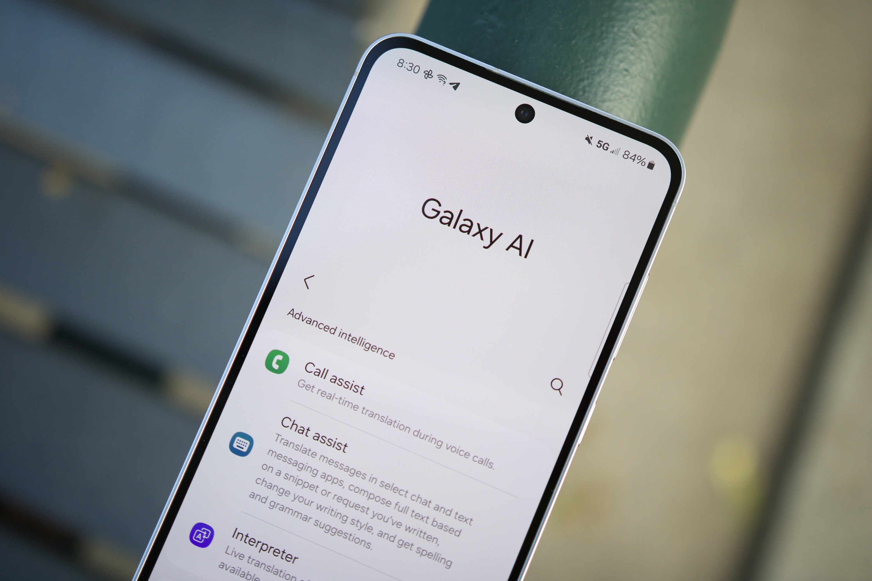 Page de paramètres Galaxy AI sur le Samsung Galaxy S24 Fe.