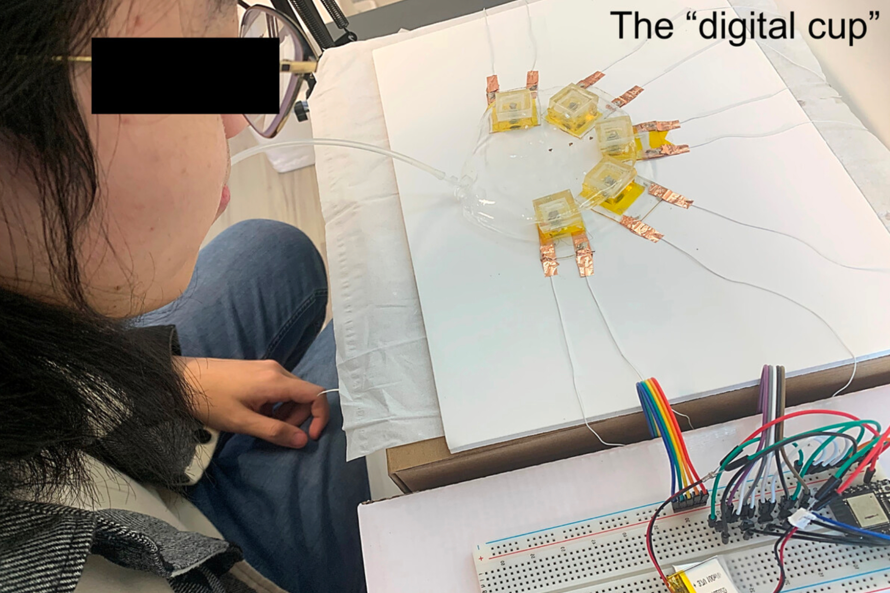 Une personne testant un kit de capteurs multi-désespoir.
