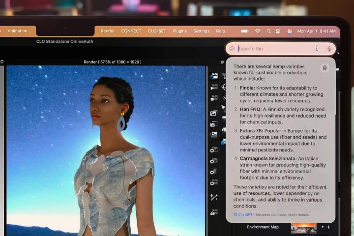 Tapez à Siri utilisé avec Apple Intelligence dans MacOS Sequoia.