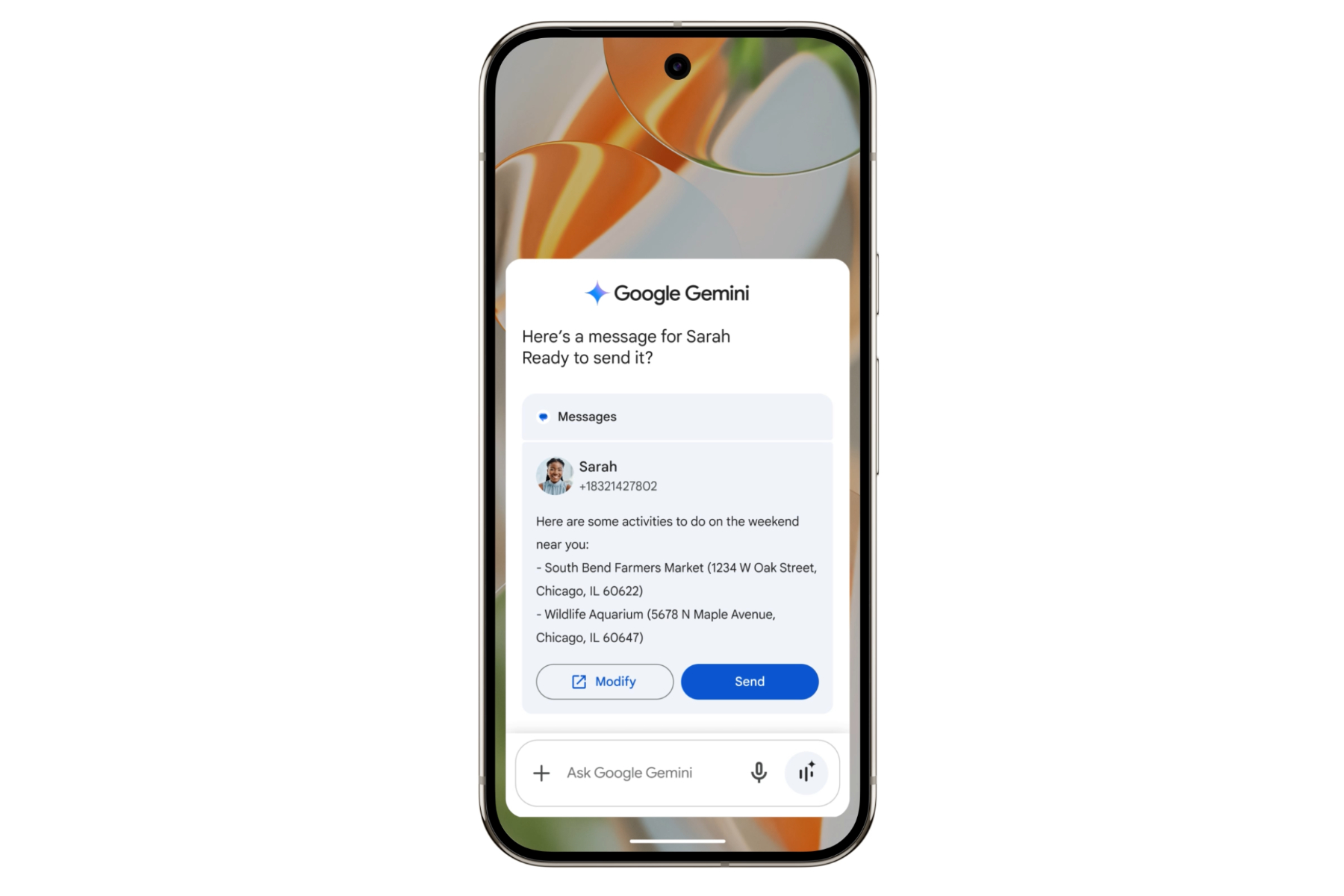 Google Gemini faisant du travail sur deux services avec une seule invite.