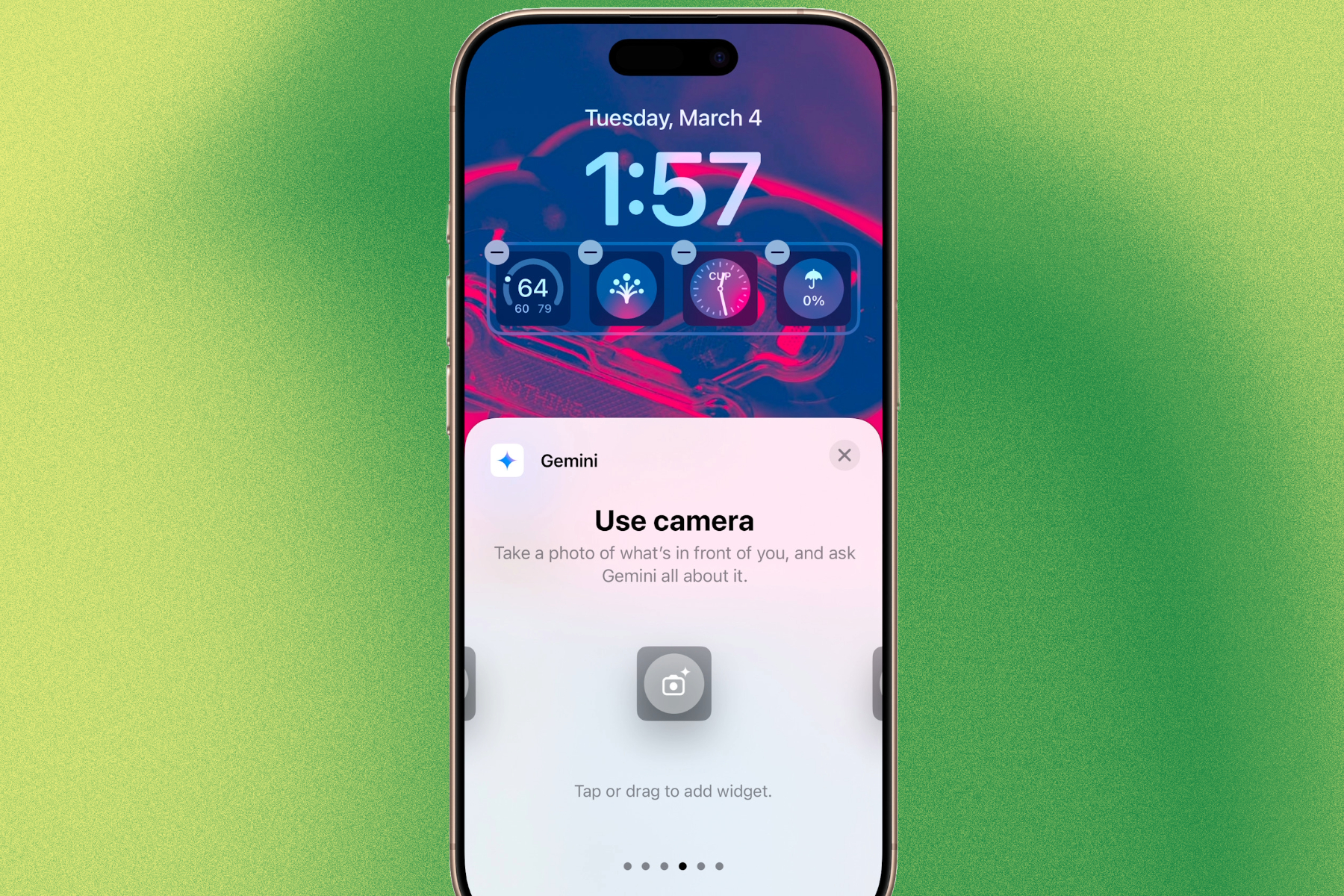 Widget d'écran de verrouillage Gemini pour iPhone.