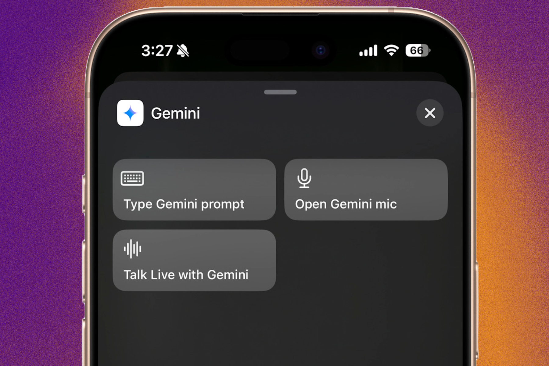 Gémeaux Contrôles de lancement rapide pour le bouton d'action.