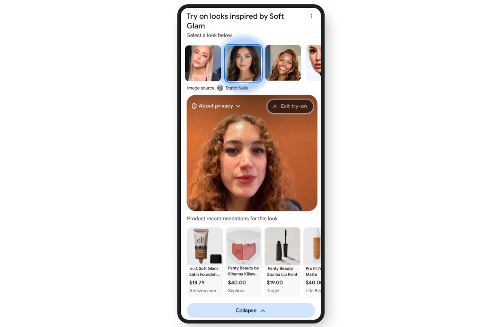 Google Shopping AR Try-on Maquillage.