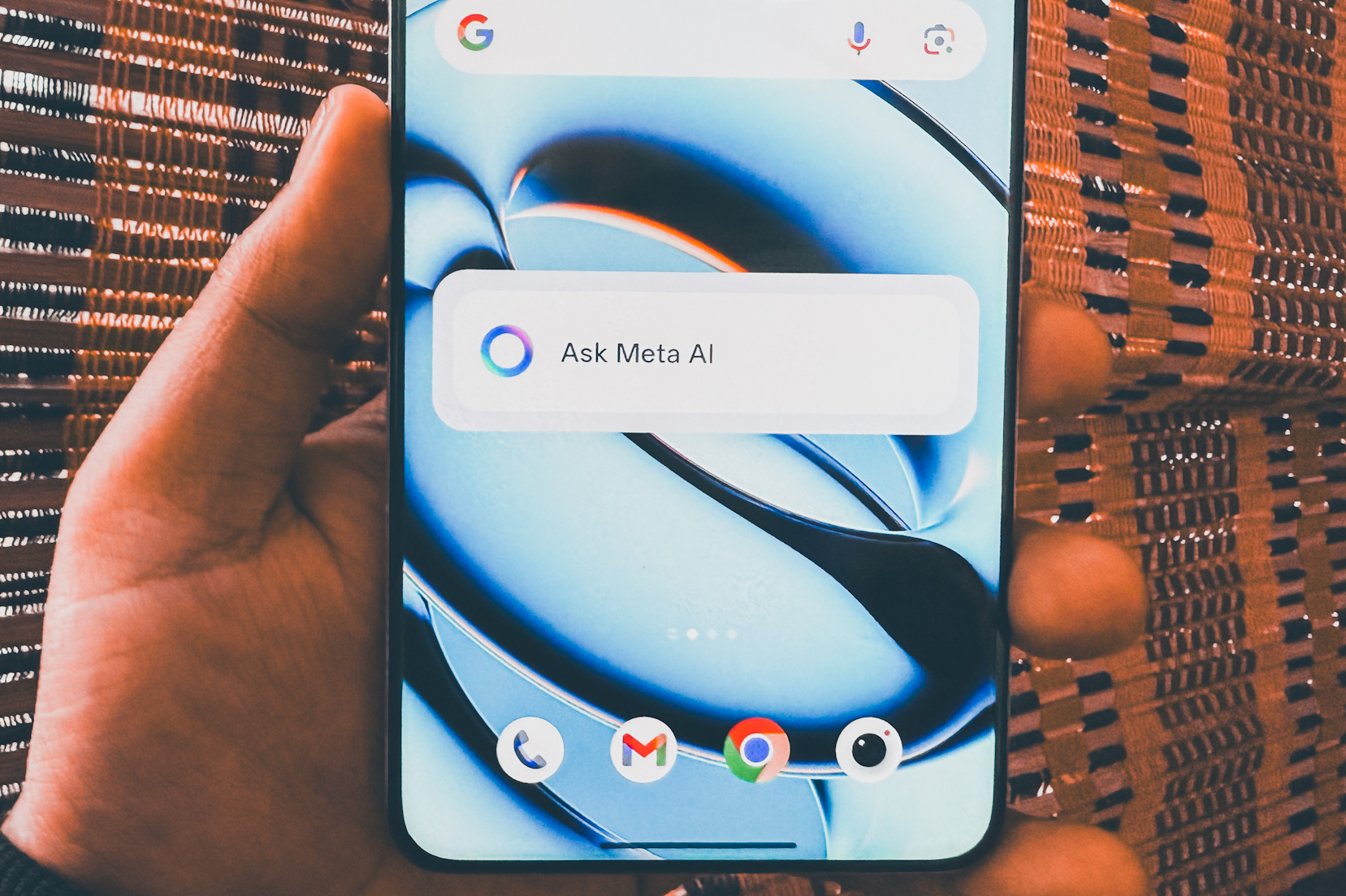 Meta Ai Widget sur l'écran d'accueil.