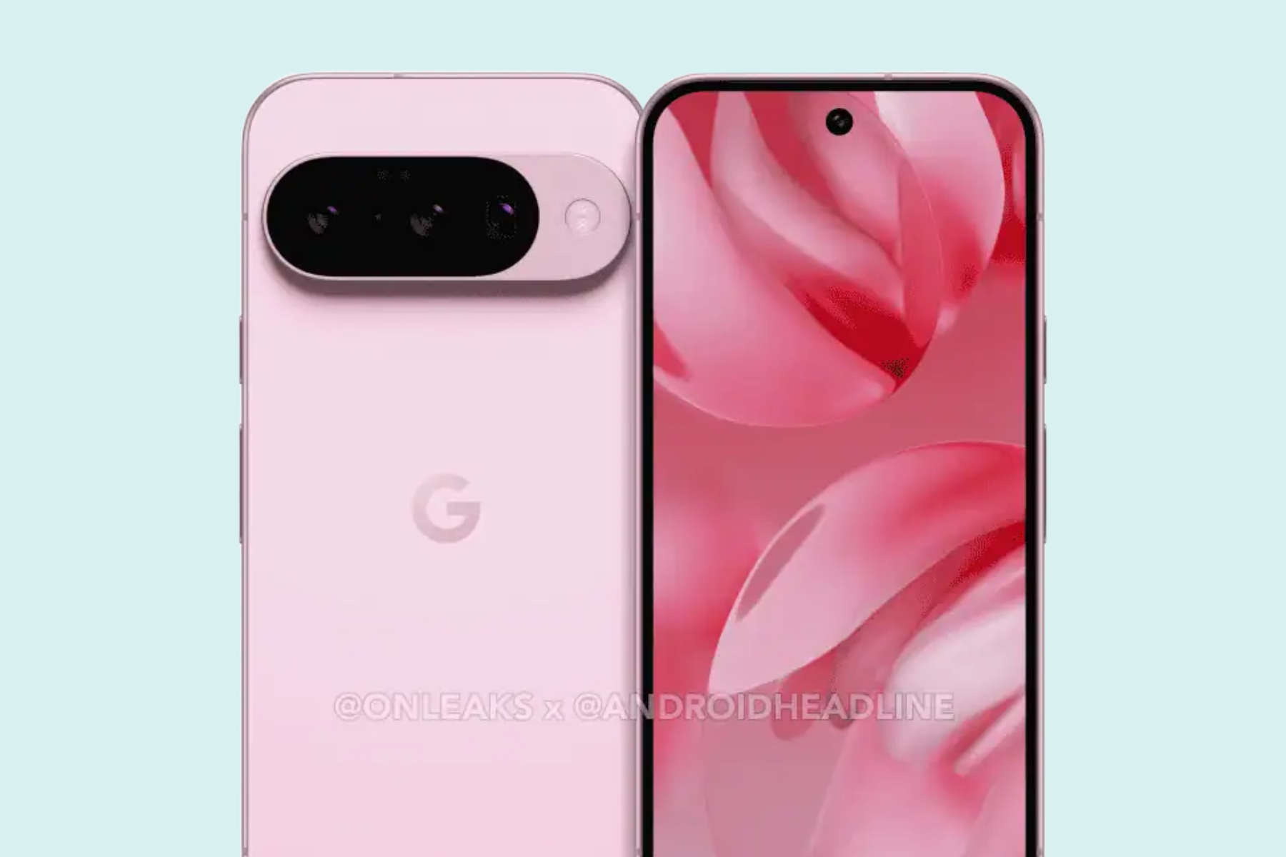 Rendu divulgué de Google Pixel 10 avant et arrière.