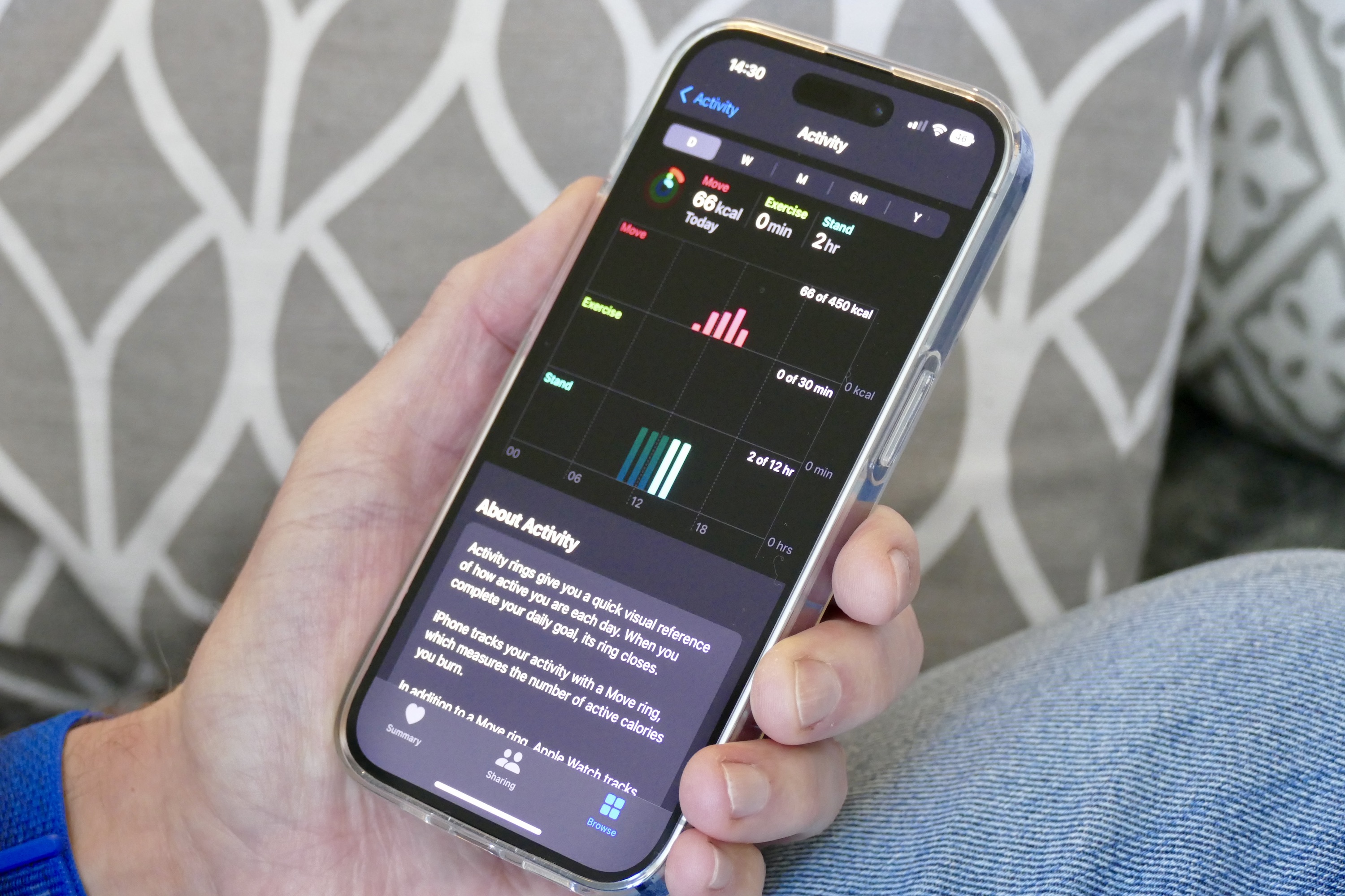 L'application de santé d'Apple sur l'iPhone 14 Pro.