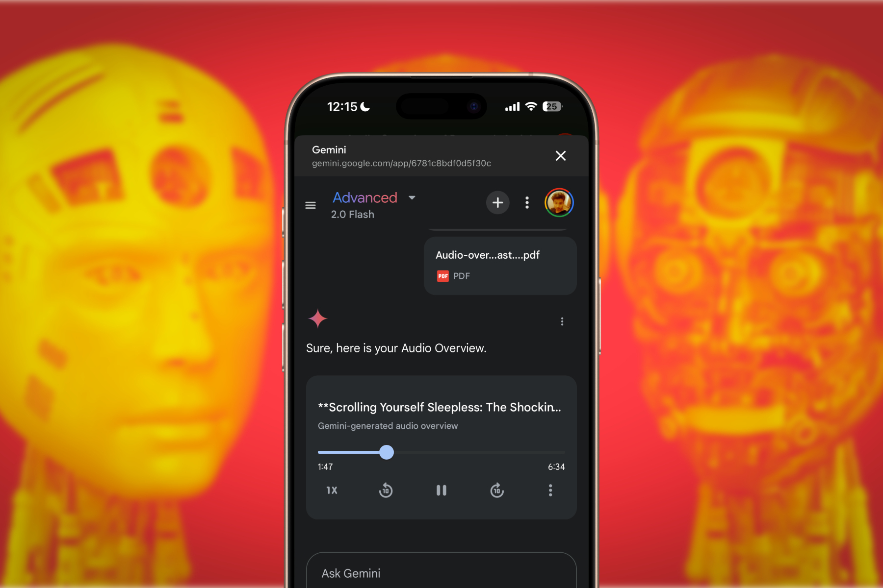 Création du podcast Gemini en cours.