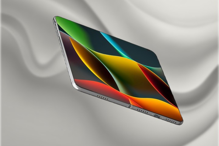 Rendu concept d'un iPhone pliable.