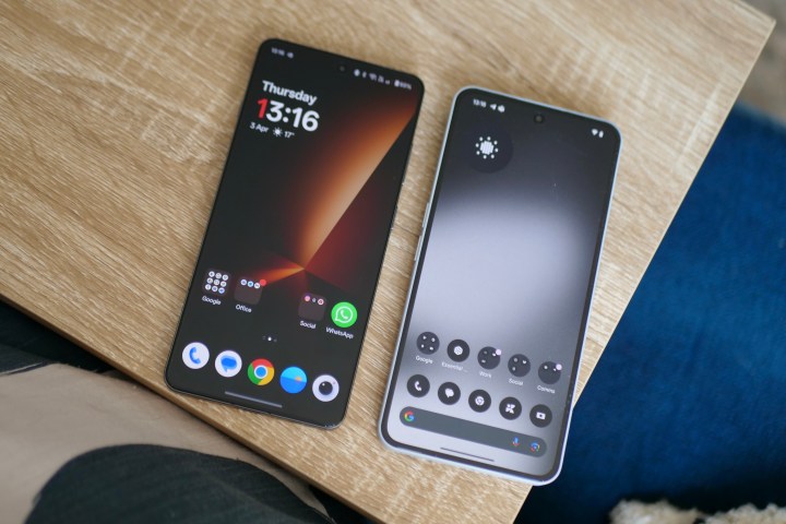 Le menu des paramètres rapides du OnePlus 13R et du Nothing Phone 3A Pro.