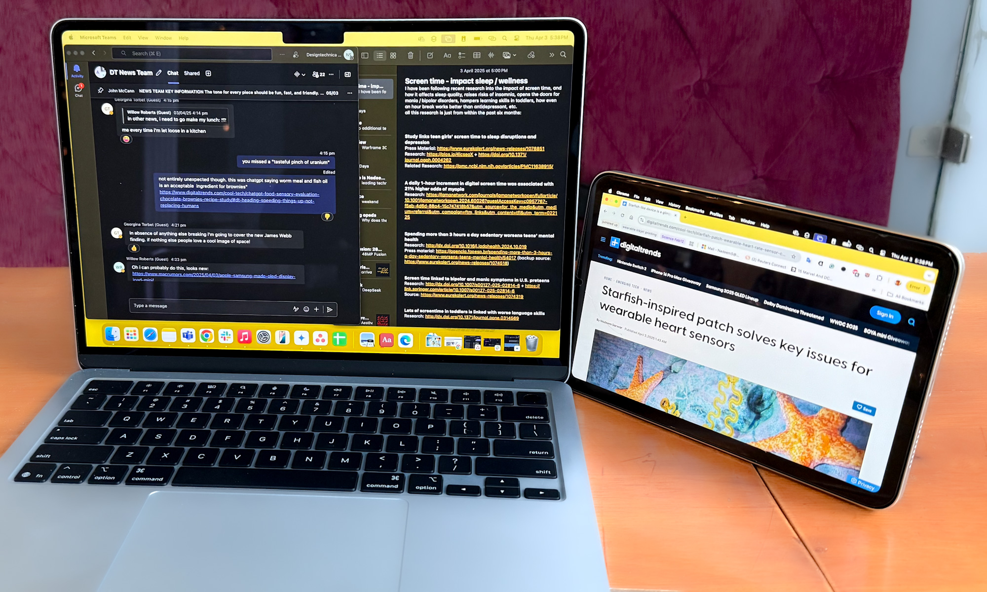 Pour un espace de travail plus grand, envisagez de connecter votre iPad en tant que moniteur externe à votre MacBook.