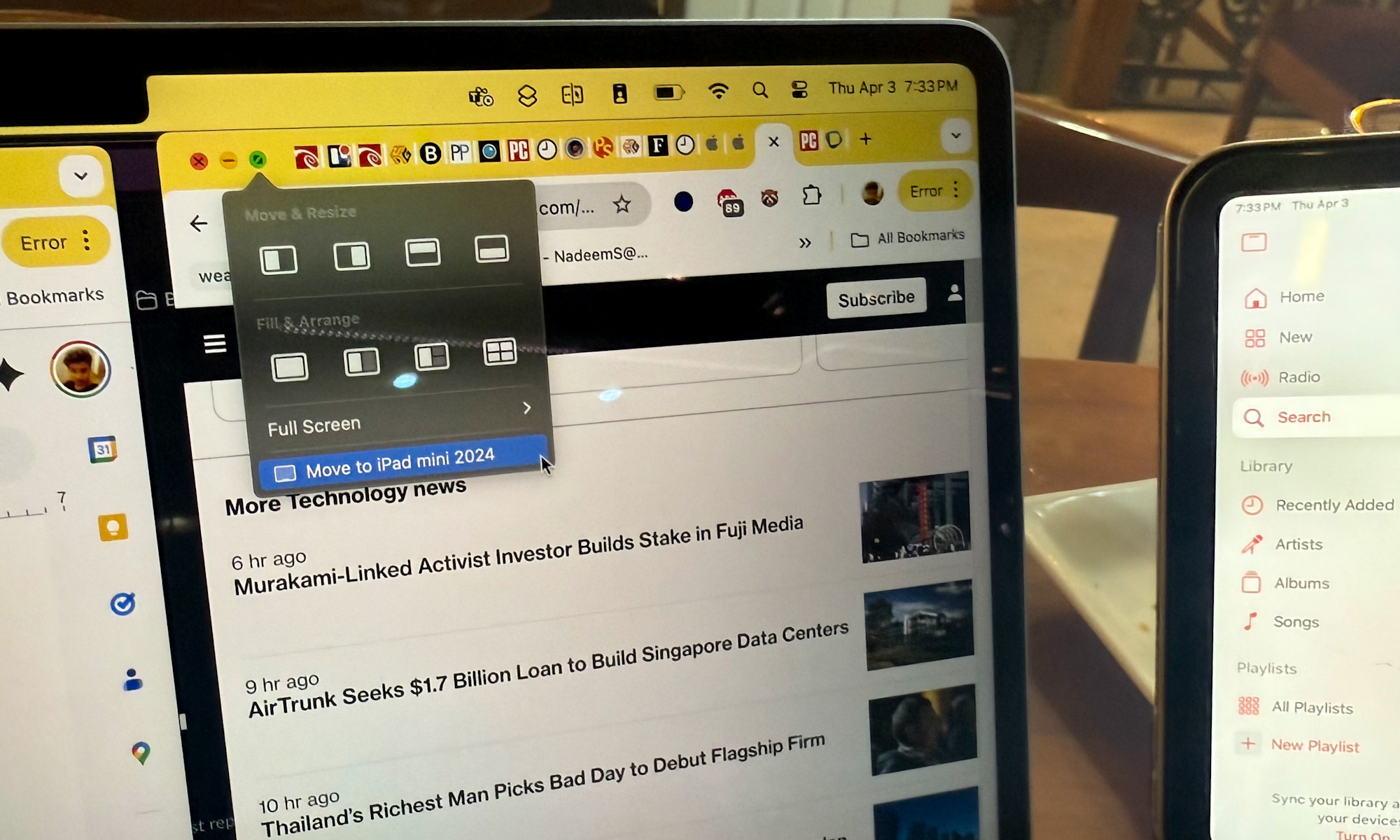 Un iPad peut fonctionner comme un affichage externe pour un MacBook.