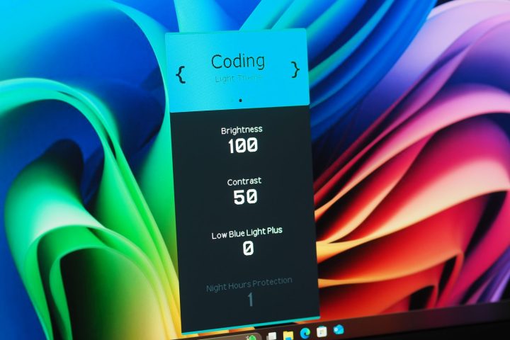 Vue de front Benq RD280U montrant la mini vue OSD.
