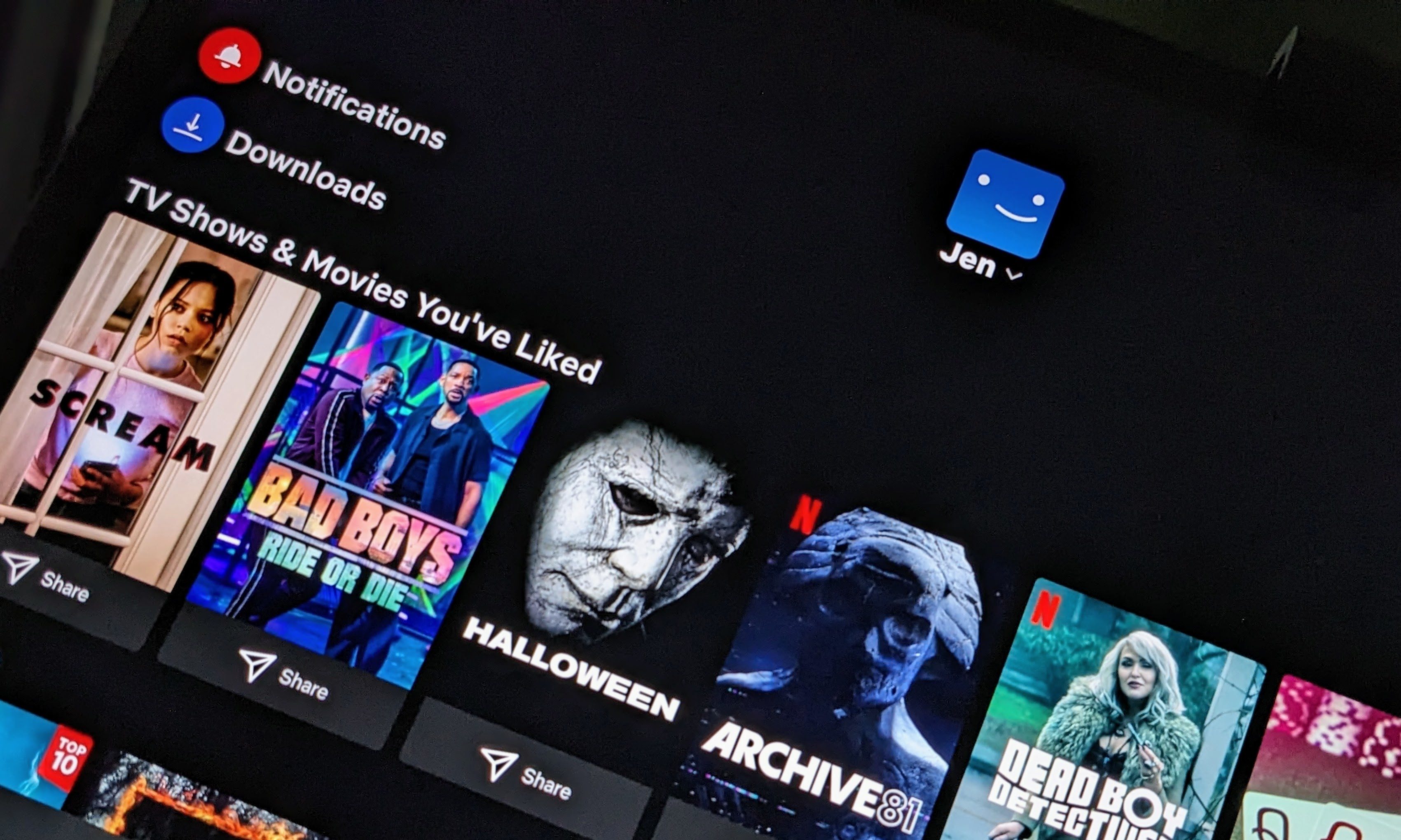 La section My Netflix sur l'application Netflix iOS.