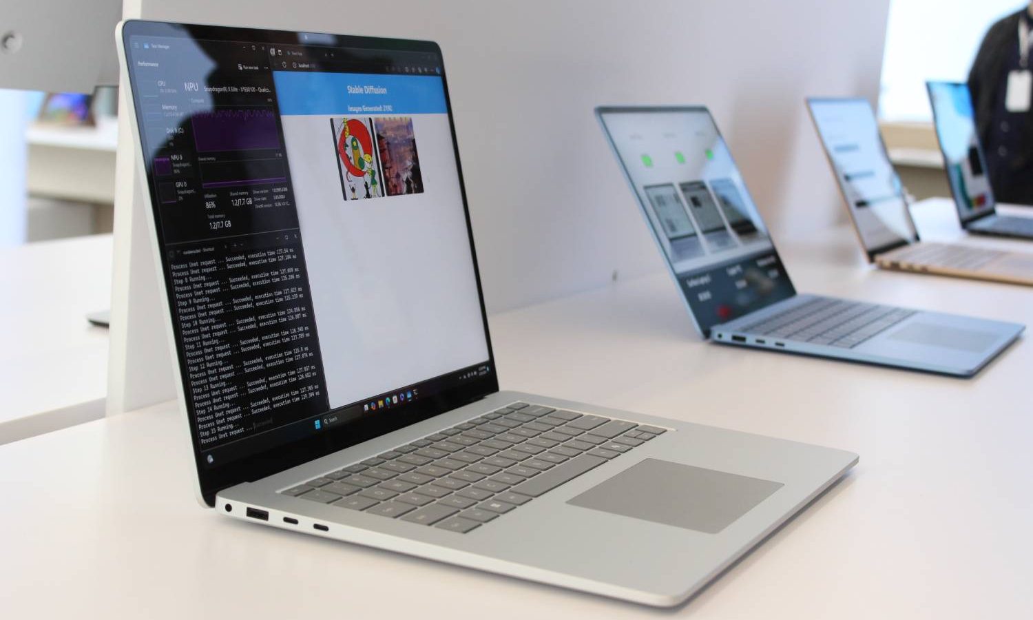 L'ordinateur portable de surface exécutant des modèles d'IA locaux.