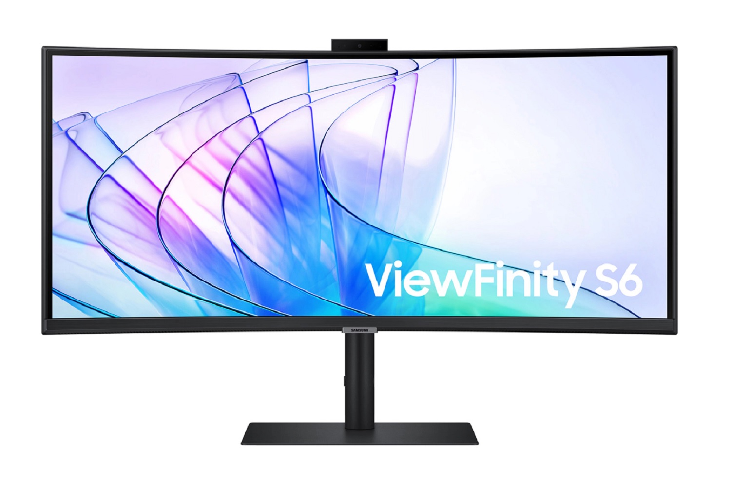 Le moniteur incurvé Samsung Viewfinity S6 sur un fond blanc.