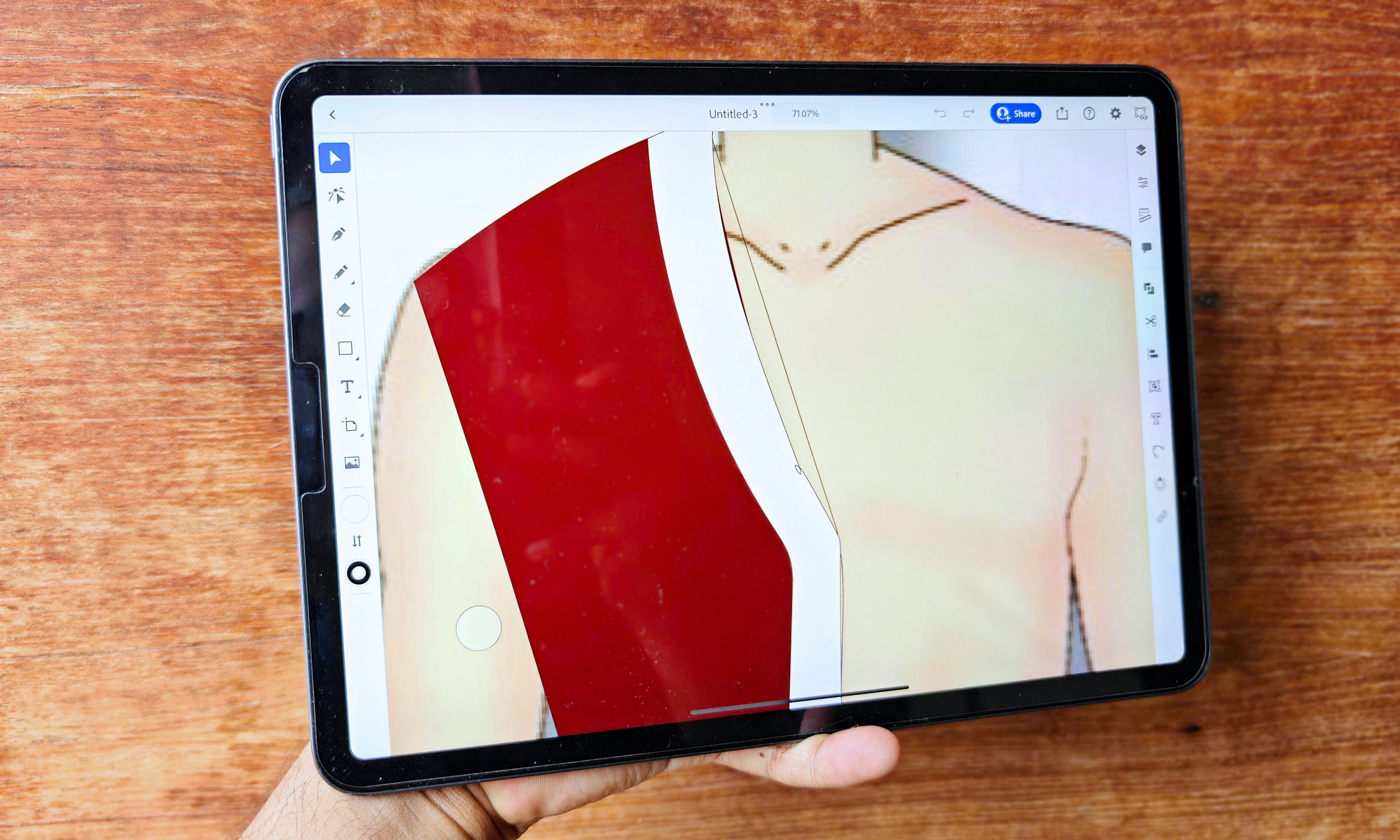 Adobe App fonctionnant sur 2021 iPad Pro.