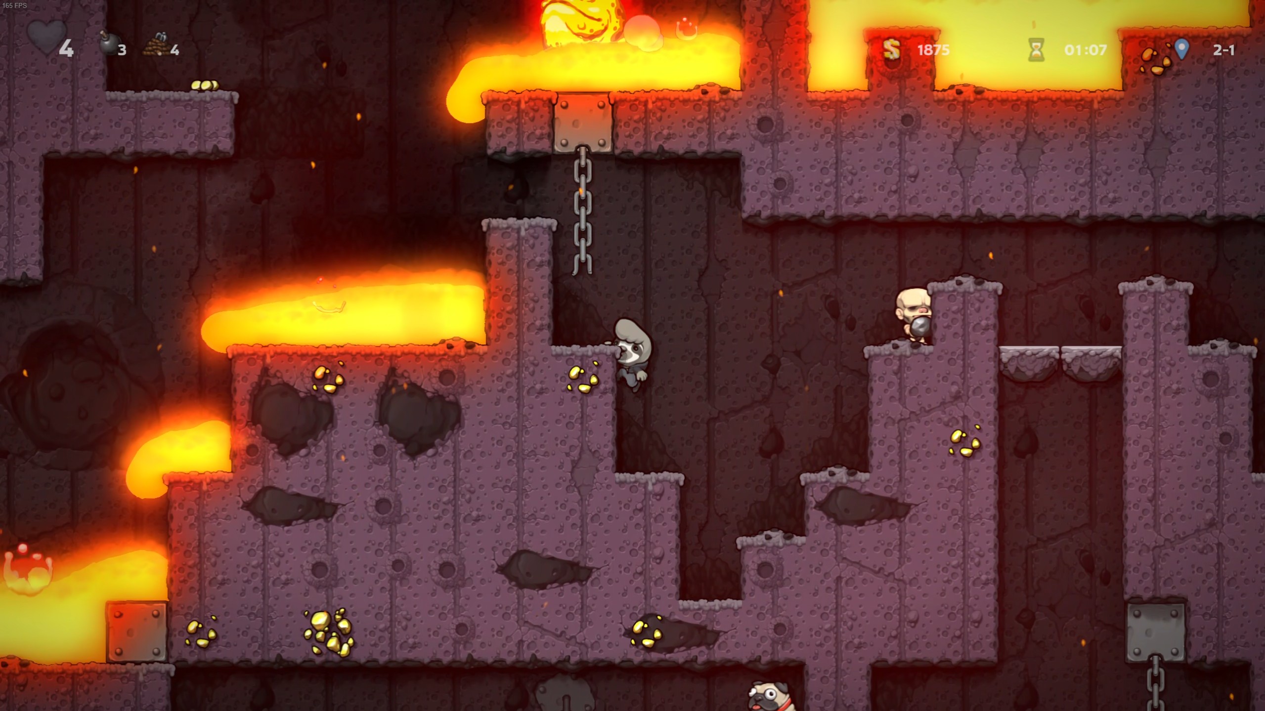 Une capture d'écran de Spelunky 2.