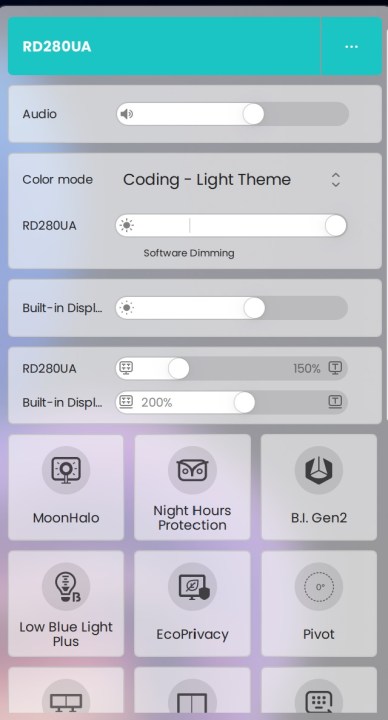 Benq Rd280u Apparting Options.