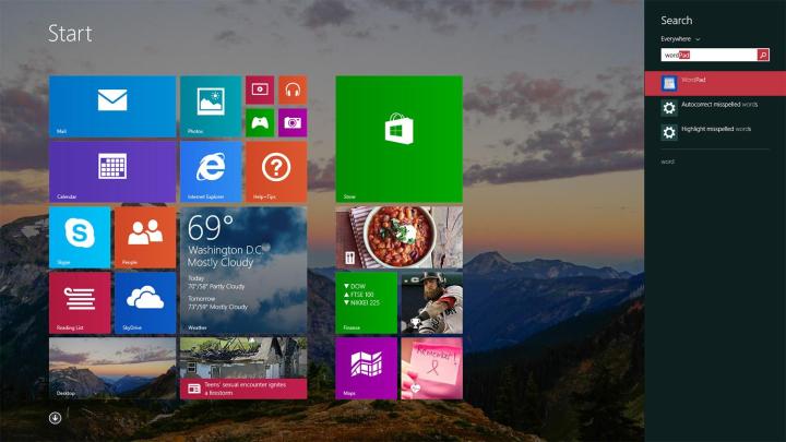 Recherche de Windows 8.1