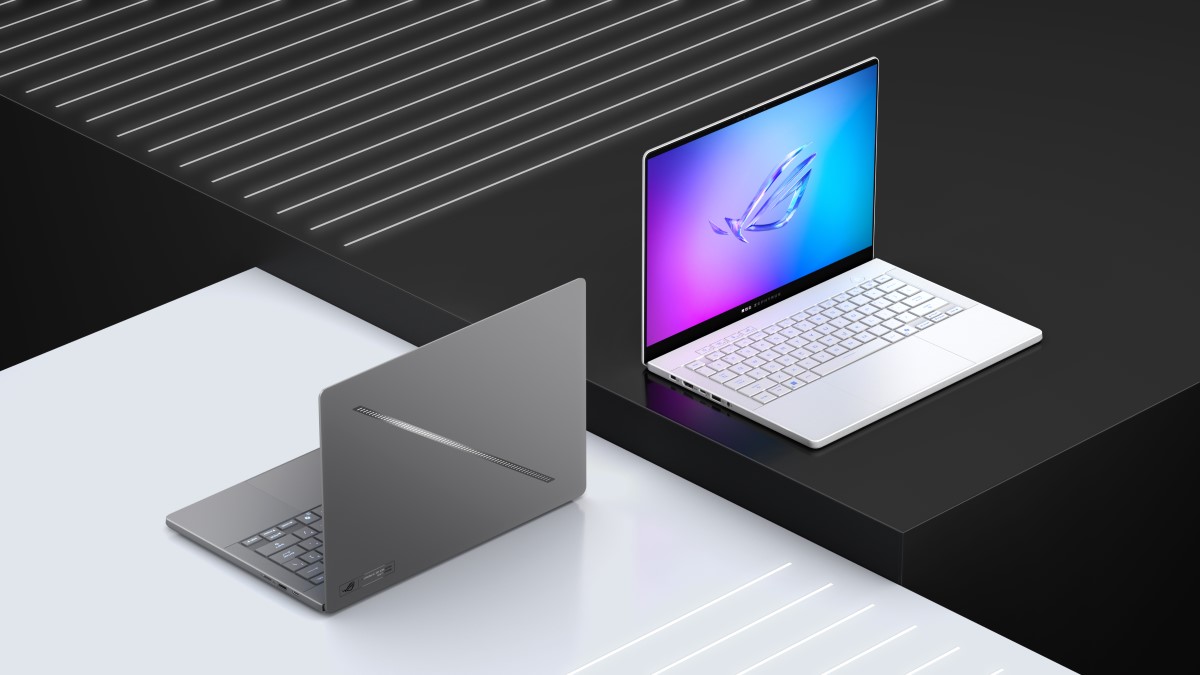 Asus Rog Zephyrus G14 affiché sur un bureau.