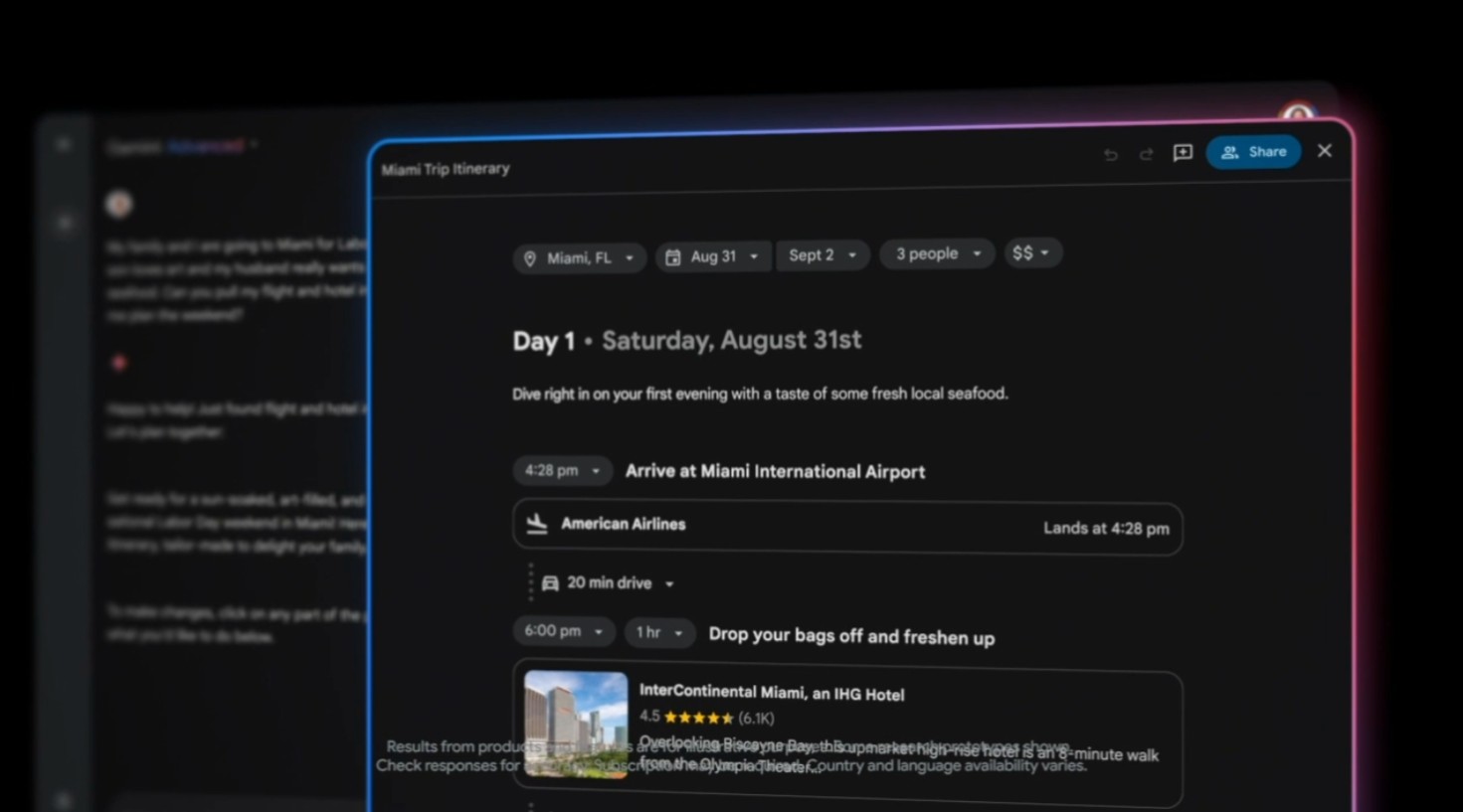 Un exemple d'une itération personnalisée créée dans Gemini Advanced.