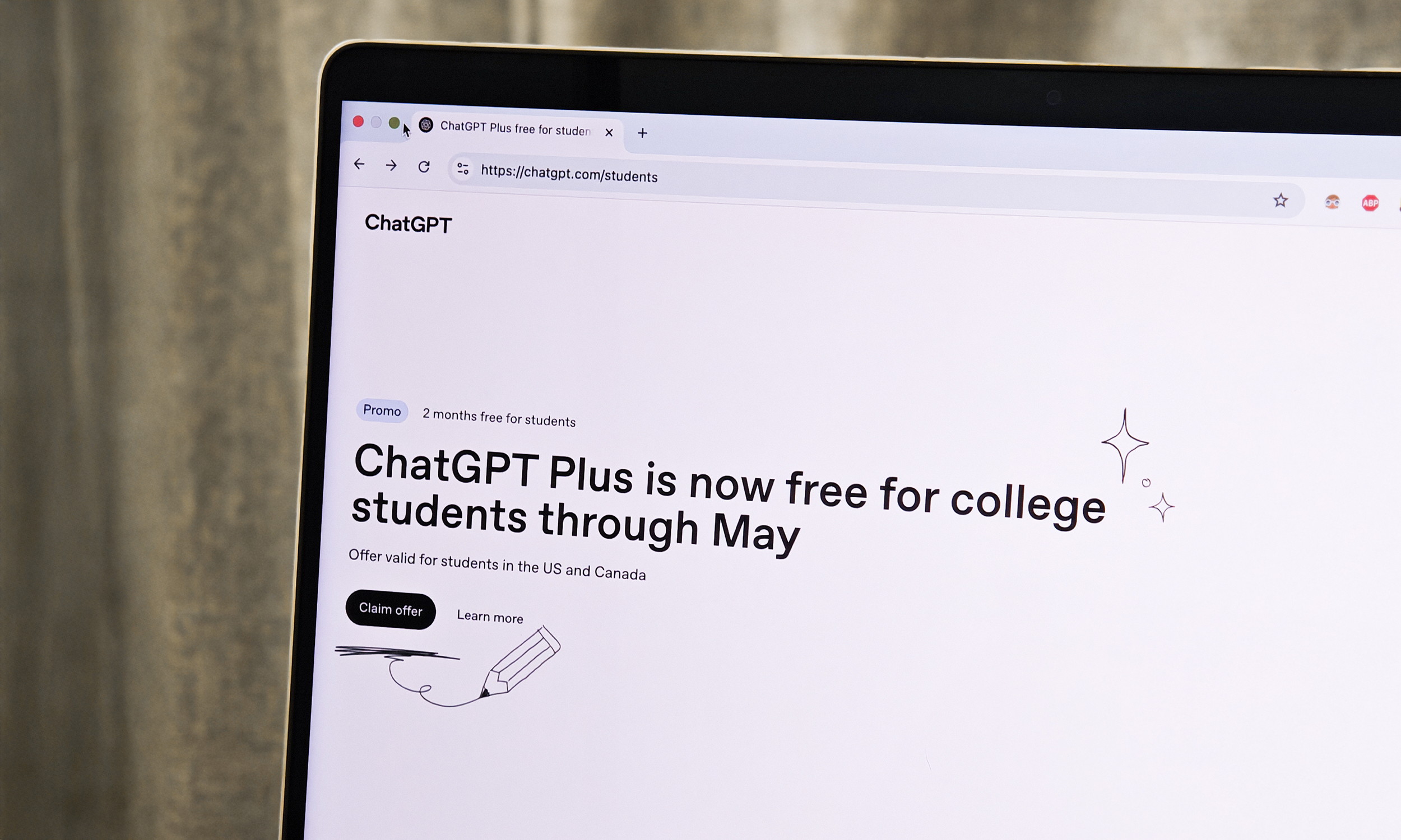 Chatgpt plus offre promotionnelle pour les étudiants.