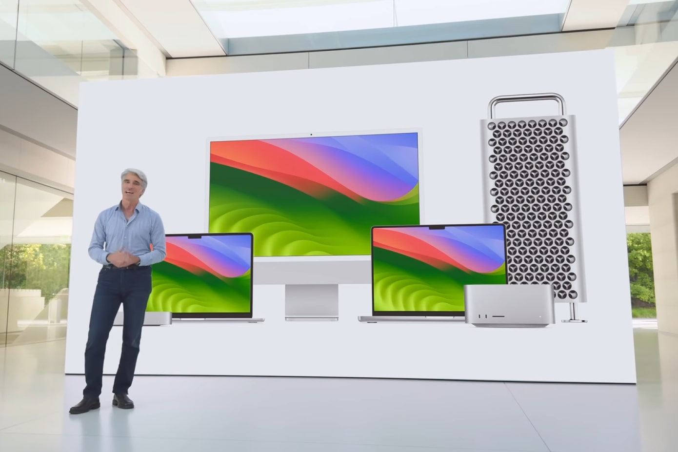 Craig Federighi d'Apple discute de MacOS lors de la conférence mondiale des développeurs (WWDC) 2024.