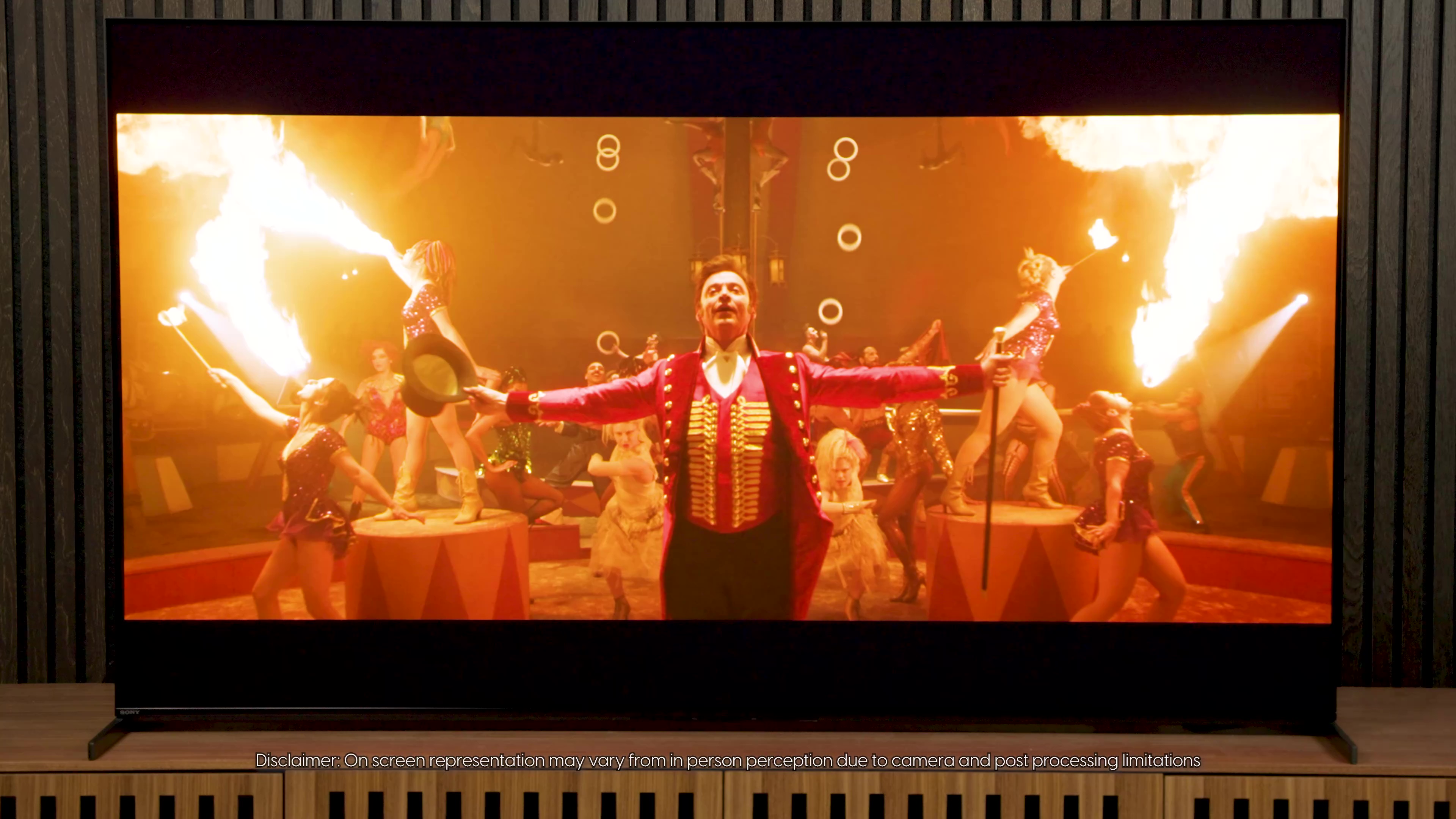 Une scène du plus grand showman sur un Sony A95L QD-Oled.