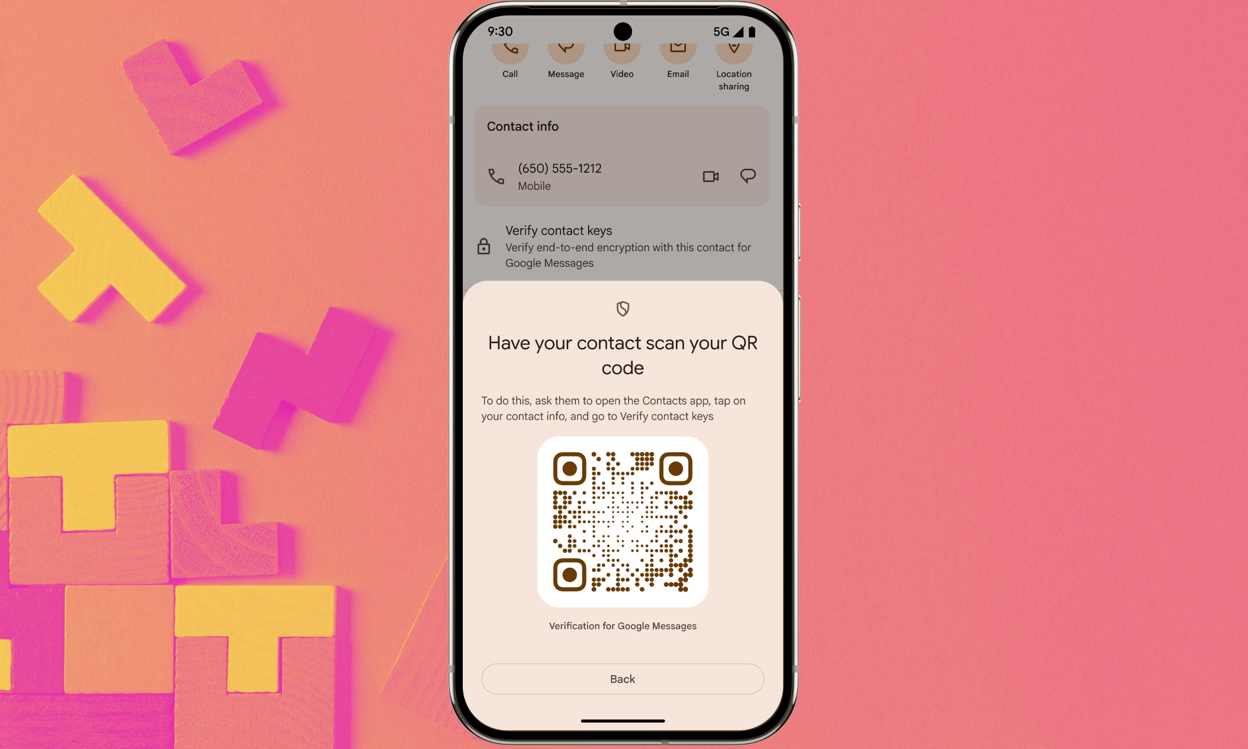 Fonctionnalité Vérificateur clé pour les contacts dans Android.