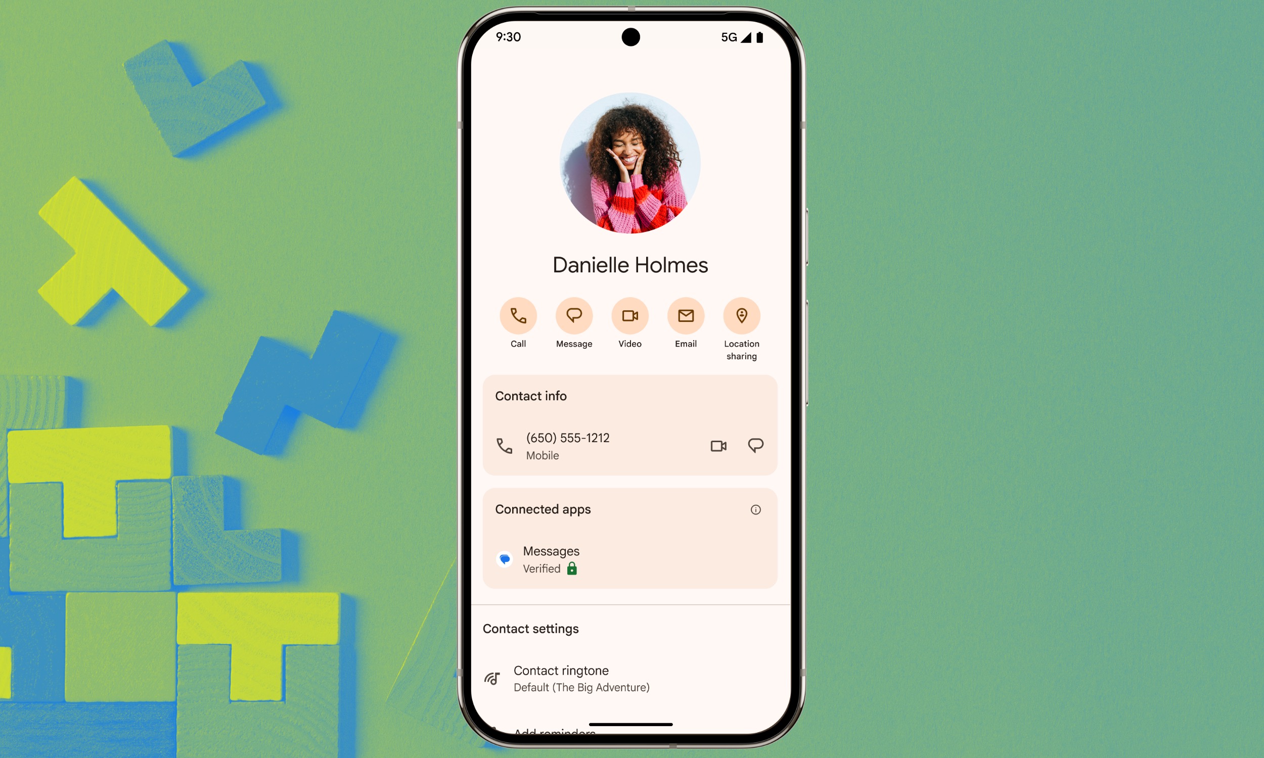 Contact vérifié sur le téléphone Android.