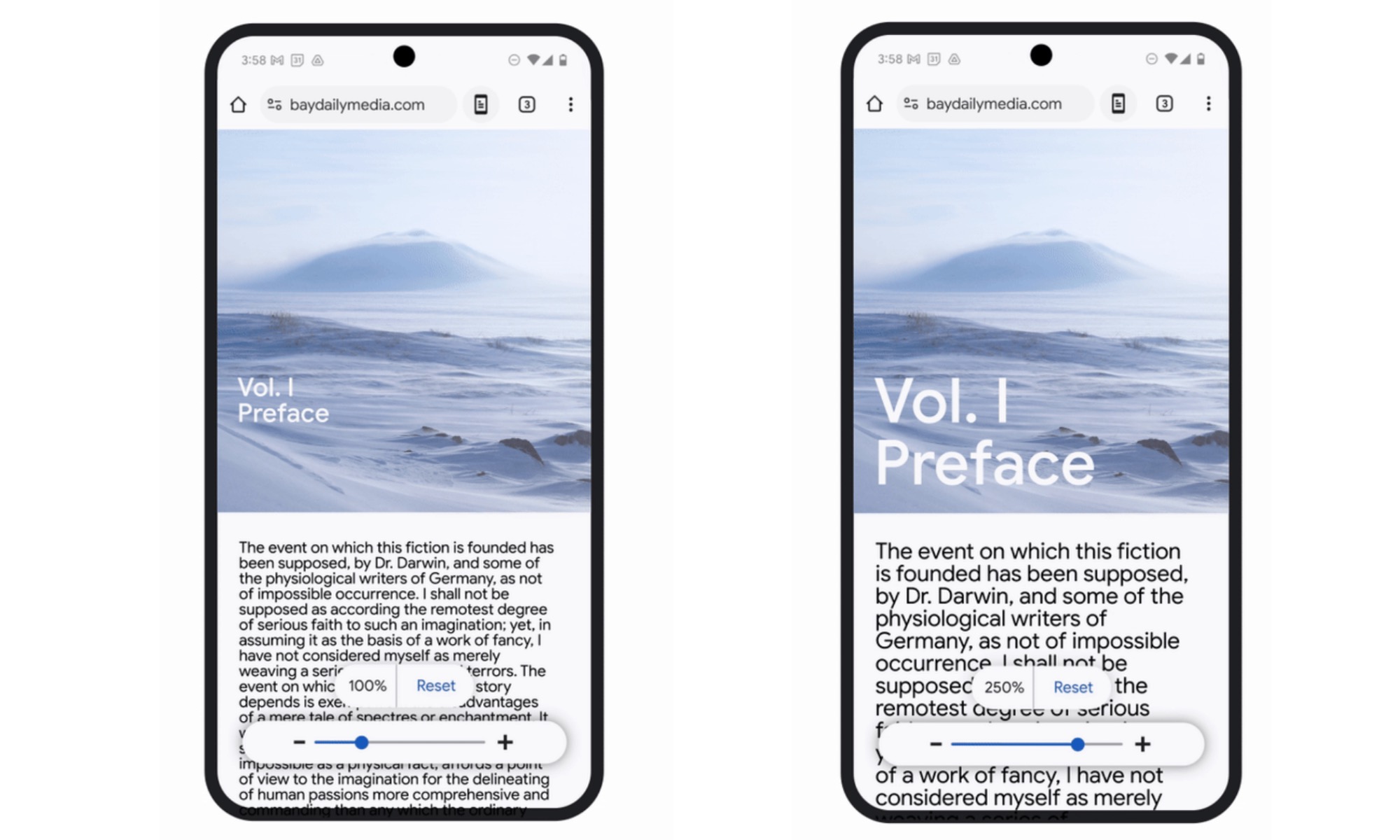 Texte adaptatif Zoom sur Chrome.