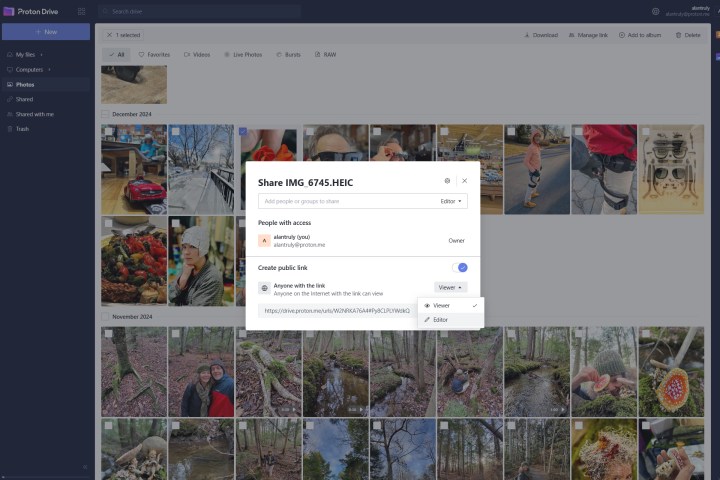 Proton Drive comprend des fonctionnalités avancées de partage de fichiers et de dossiers.