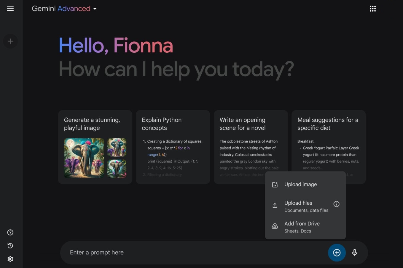 Télécharger des fichiers directement sur Gemini Advanced