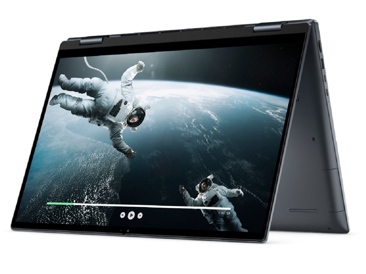 L'ordinateur portable Dell Inspiron 16 2-en-1 en mode tente.