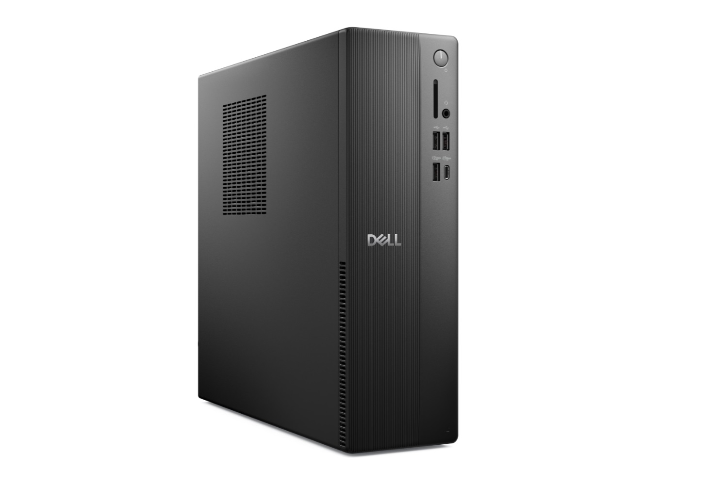 L'ordinateur de bureau Dell Slim sur fond blanc.