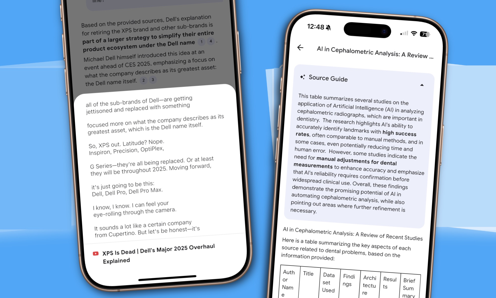 Affichage des ressources dans l'application Notebooklm sur iPhone 16 Pro.
