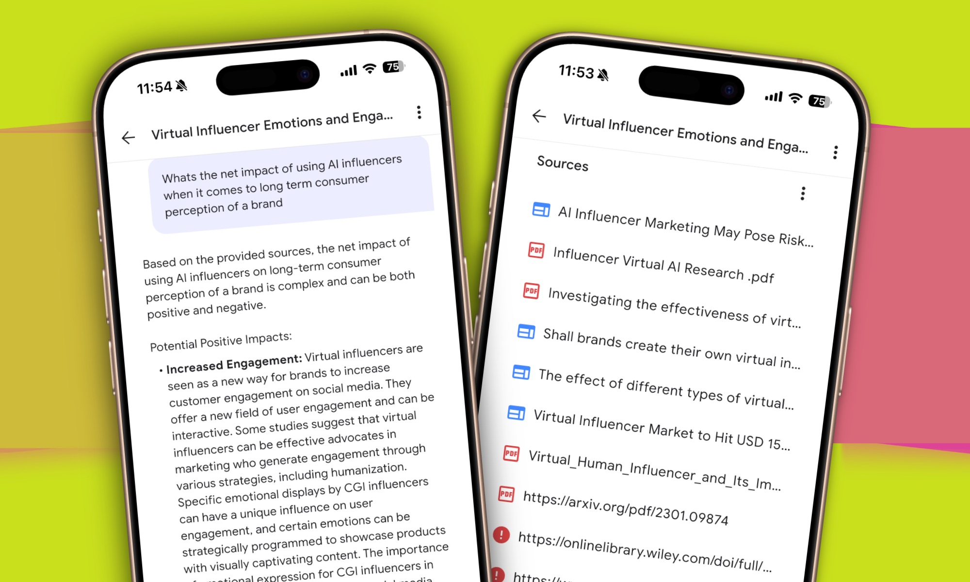 Poser une question dans l'application Notebooklm sur iPhone 16 Pro.