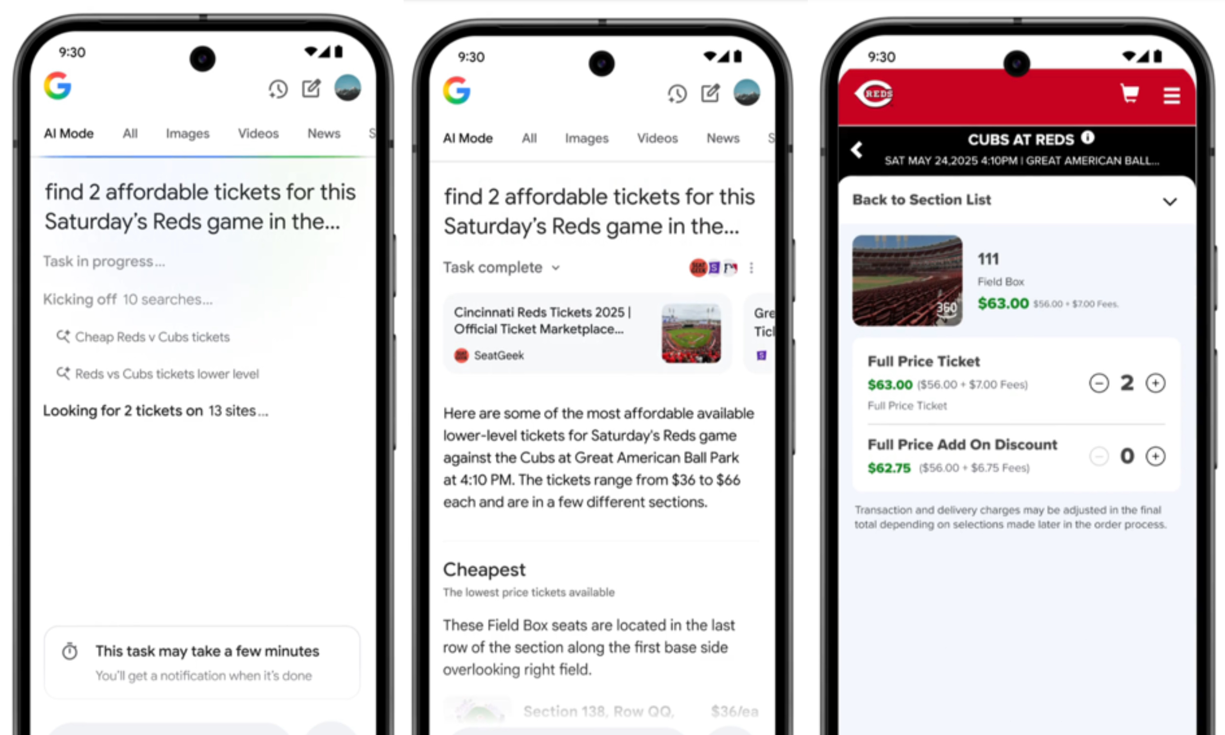 Project Mariner en action sur un téléphone.