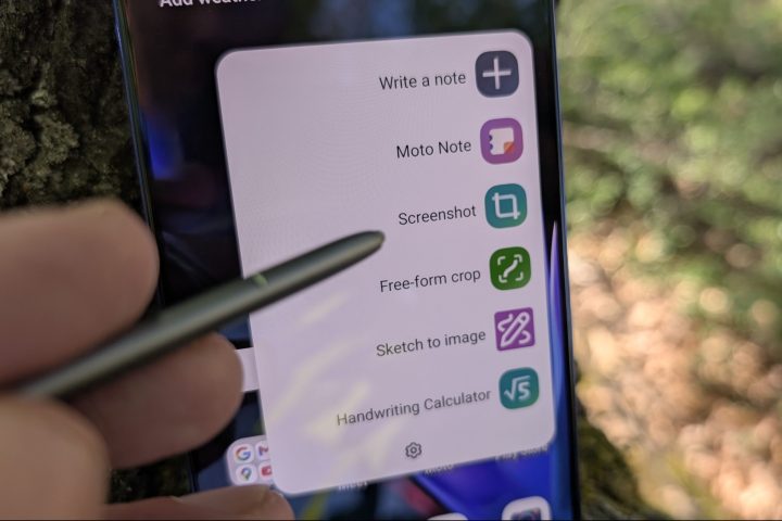 Actions du stylet Moto G Stylus 2025