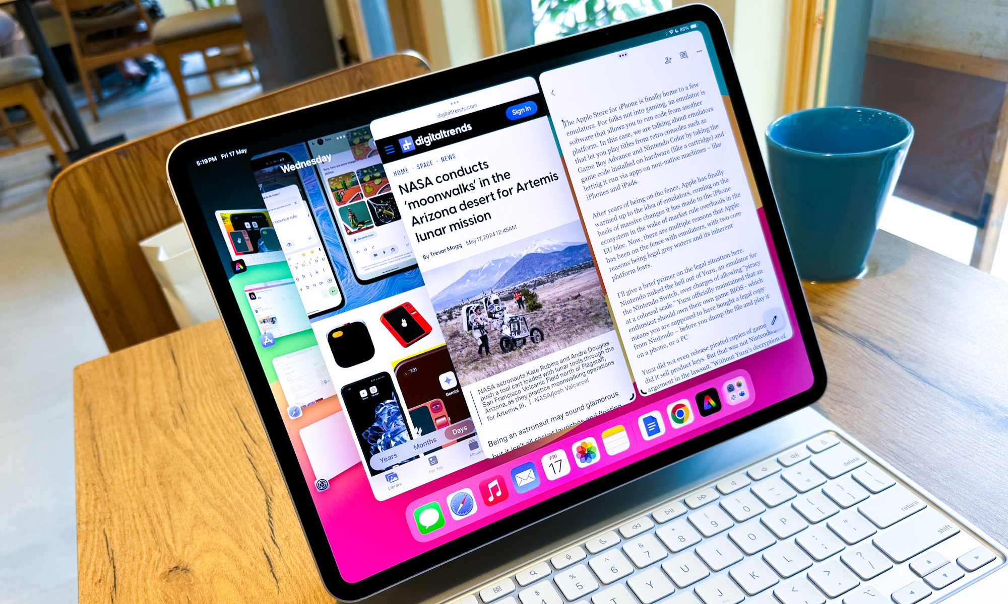 Gestionnaire de scène actif sur l'iPad Pro M4.