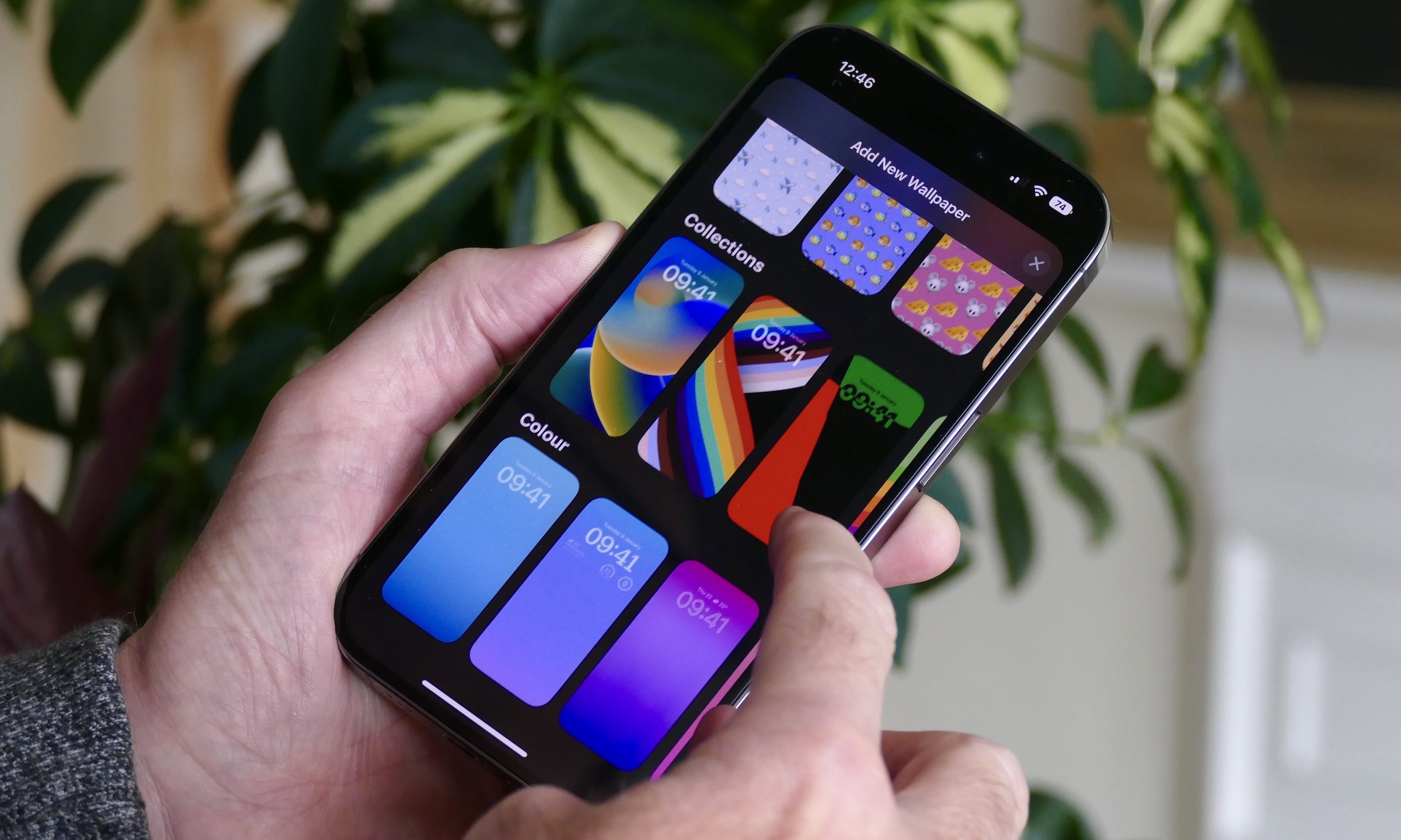 Paramètres de papier peint sur l'iPhone 14 Pro.