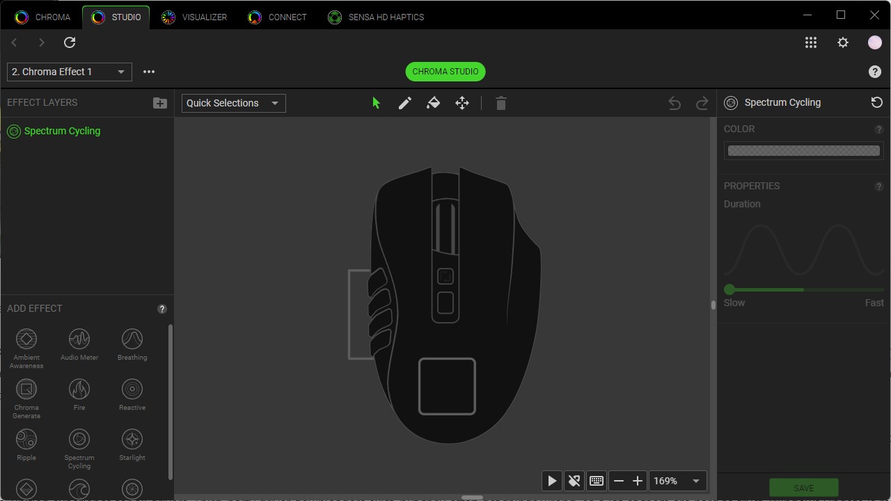 Une capture d'écran de Razer Chroma.