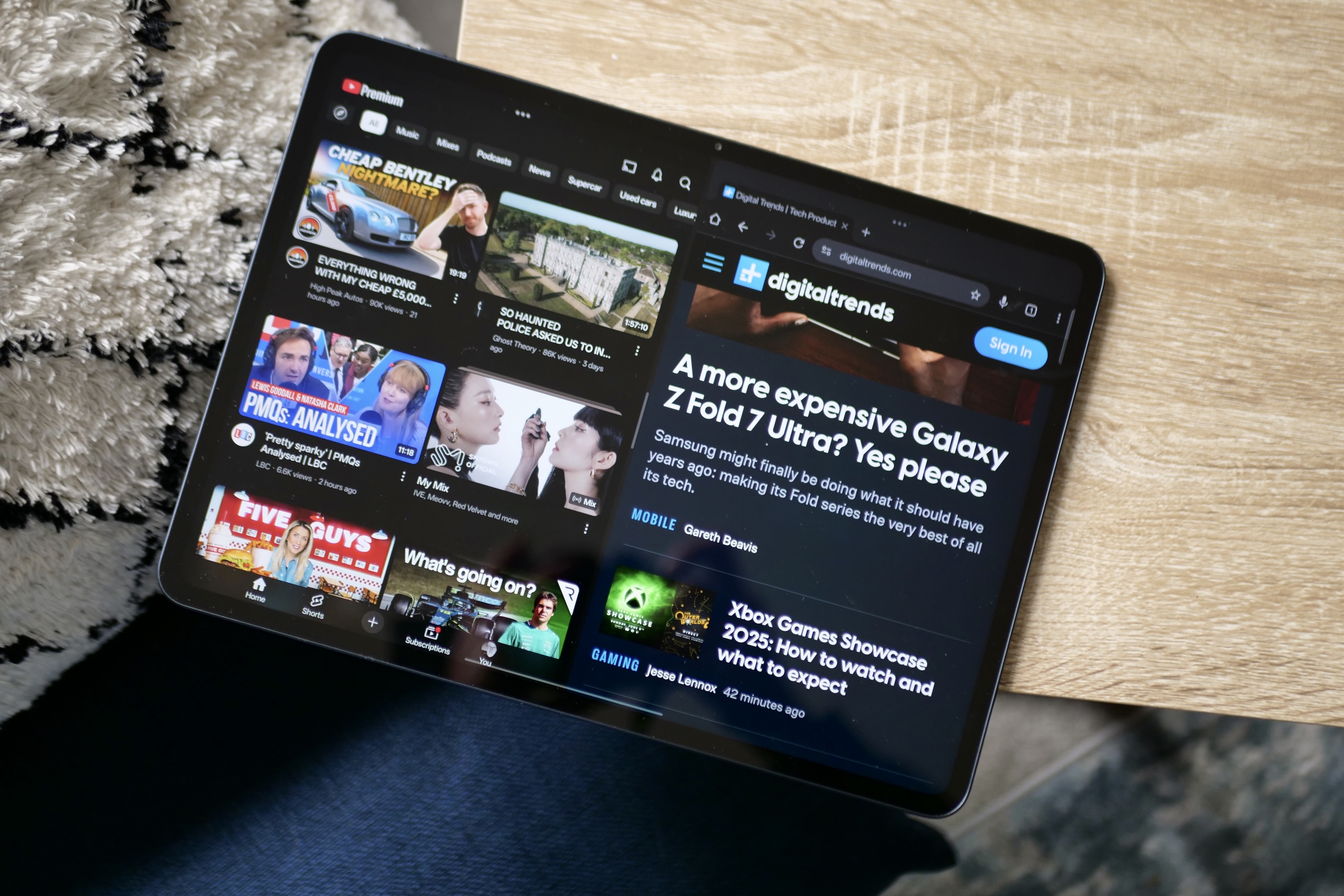 Mode d'écran divisé sur le pad OnePlus 3.