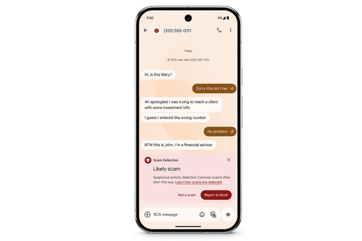 Détection de l'escroquerie pour les messages.