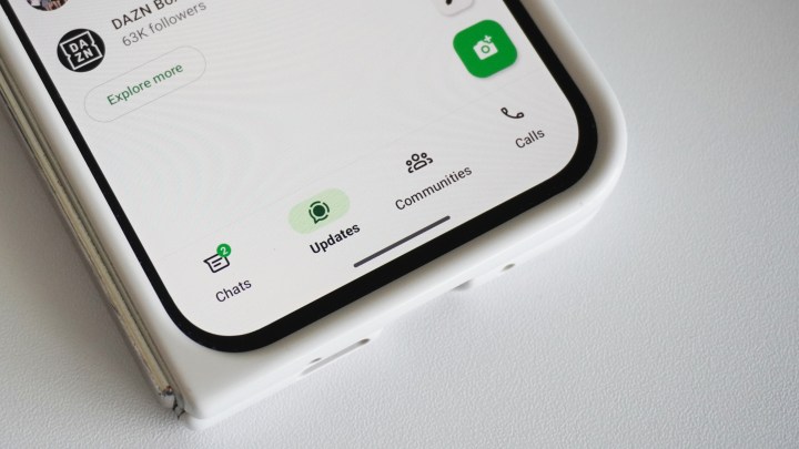 L'icône d'onglet Mises à jour dans l'application WhatsApp